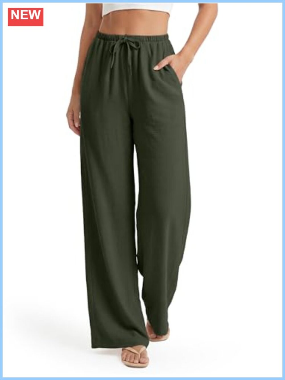 Wide Leg Flowy Palazzo Pants for Tall Women with Pockets